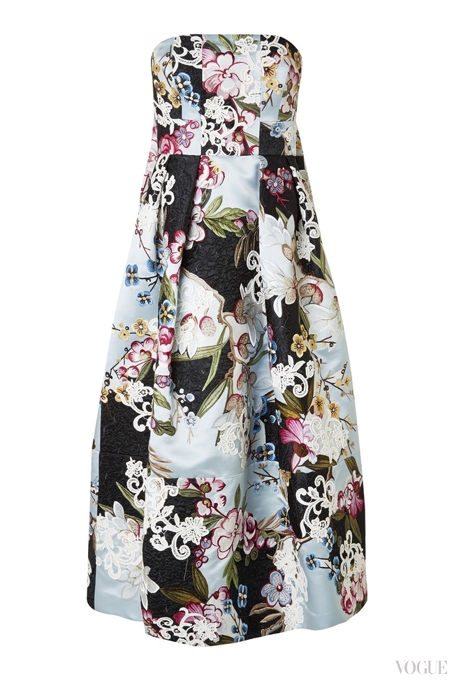 Close-up of Erdem’s “Alina” dress with collage embroidery