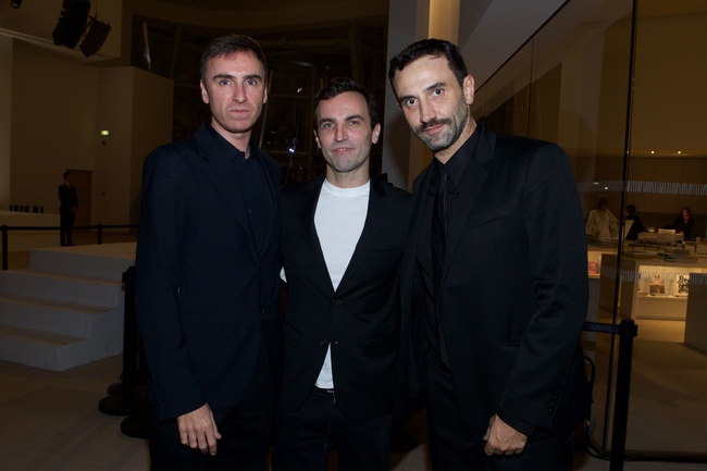 From left: designers Raf Simons of Dior, Nicolas Ghesqui?re of Louis Vuitton and Riccardo Tisci of Givenchy
