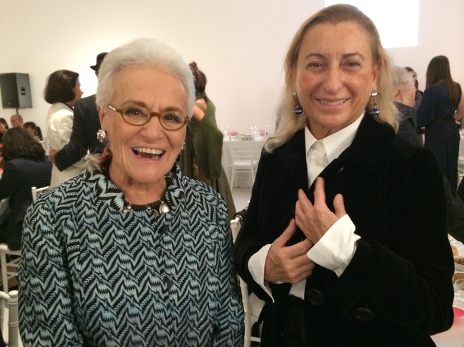 Rosita Missoni and Miuccia Prada enjoy the Bellissima exhibition