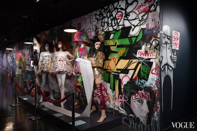 
Installation at the entrance to the exhibition "Fashion Underground: The World of Susanne Bartsch" at the FIT, New York