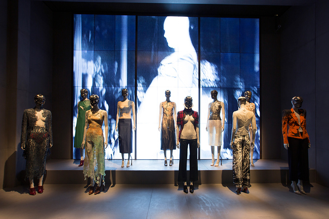 Installation view of London gallery, Alexander McQueen Savage Beauty at the V&A CREDIT Victoria and Albert Museum London