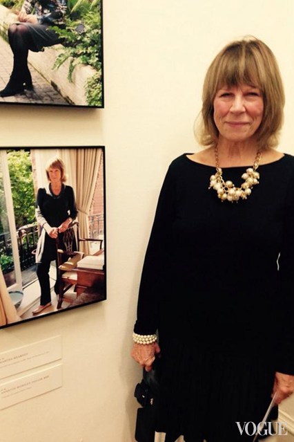 Annette Worsley-Taylor MBE, originator of London Fashion Week, with her @100ladyleaders portrait at Somerset House, October 2014
Courtesy of Julia Elliott Brown upperstreet.com @JuliaUpperSt