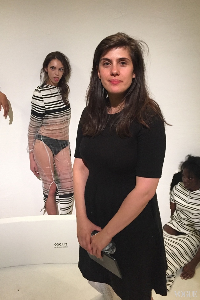 The designer Faustine Steinmetz at her show at London Fashion Week on Saturday 19 September